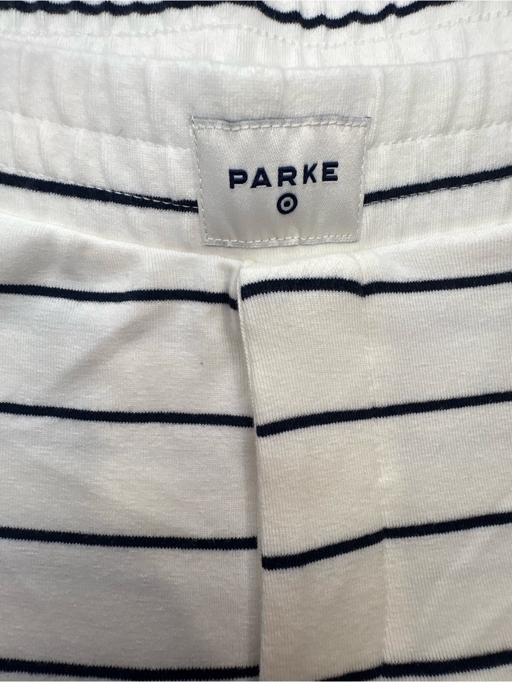 PARKE Women's White and Navy Striped Pajama Pants